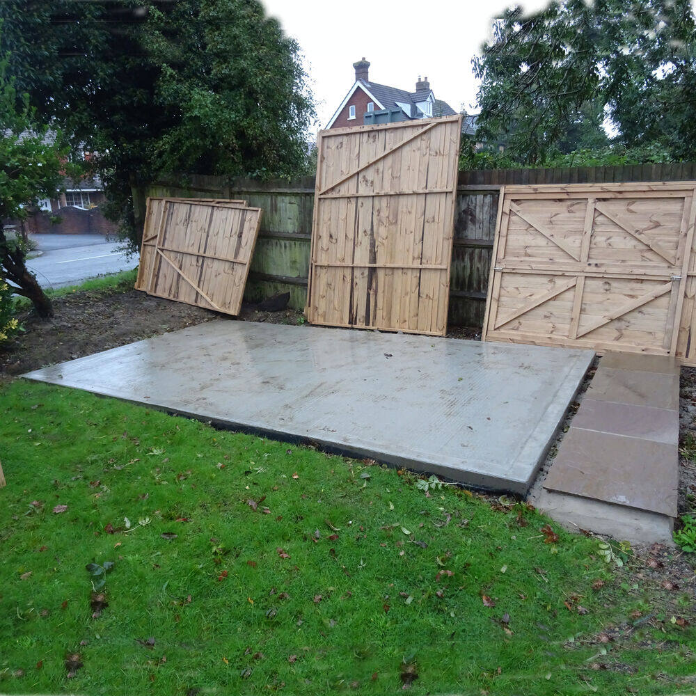 Level shed base installed ready for a garden building